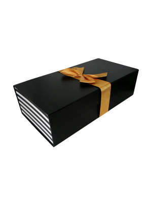 Rectangular Flat Pack Gift Box With Ribbon