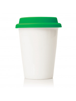 Eco Coffee Travel Mug Ceramic 260ml - Green 