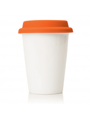 Eco Coffee Travel Mug Ceramic 260ml - Orange