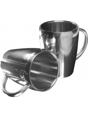 Stainless steel double walled mugs Naya