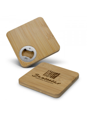Bamboo Bottle Opener Coaster - Square