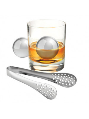 Ice Ball Set With Tongs and Velvet Pouch in Magnetic Gift Box AVANTI