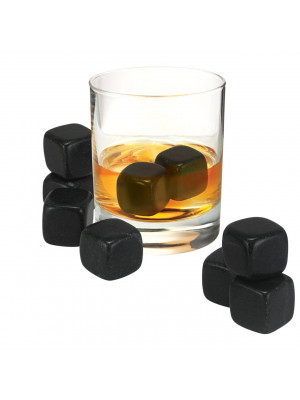 Whisky Rocks Set With Velvet Pouch Magnetic Gift Box - Black Set of 9 AVANTI