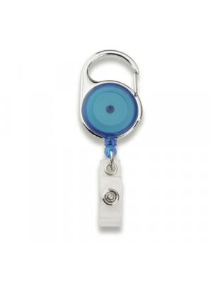 Blue Retractable Badge Holder With Hook