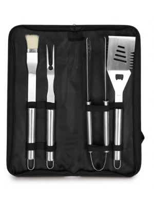 Four Piece Barbecue Set In A Nylon Carry Bag