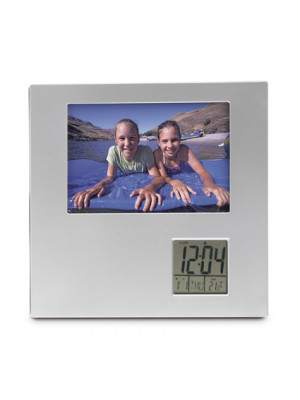 Plastic Photo Frame With An LCD Digital Clock