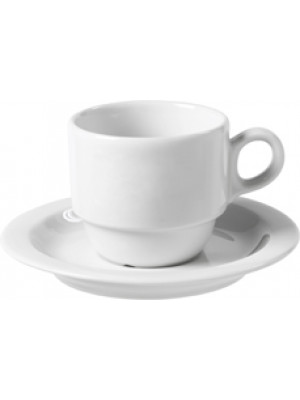 White Porcelain Mug And Saucer (120ml)