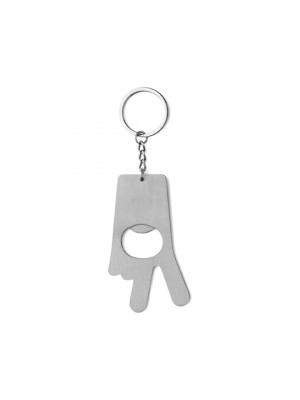 Peace Sign Bottle Opener On A Metal Key Ring