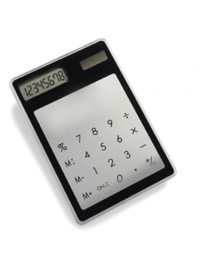 Transparent Touch Screen Eight Digit Solar Powered Calculator