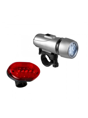 Set Of Two Bicycle Lights With Five Front LED Lights And Four Rear LED Lights