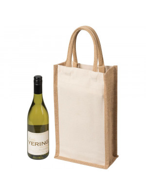 Natural Canvas Two Bottle Wine Carrier