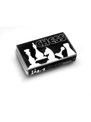 Chess Game In A Silver Tin Box With 32 Game Figures