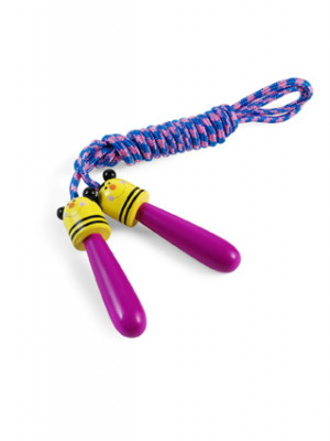 Skipping Rope With Animal Design On Wooden Handles