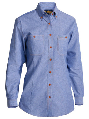 Women's Chambray Cotton Shirt - Blue