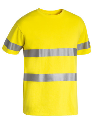 Taped Hi Vis Cotton T -Shirt - Yellow