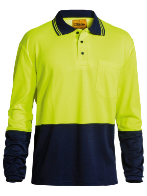 Hi Vis Polo Traditional Fit Shirt - Yellow/Navy