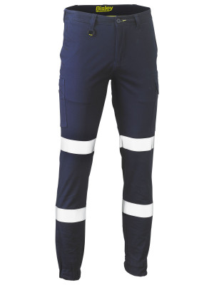 Taped Biomotion Stretch Cotton Drill Cargo Cuffed Pants - Navy