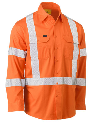X Taped Biomotion Hi Vis Cool Lightweight Drill Shirt - Orange
