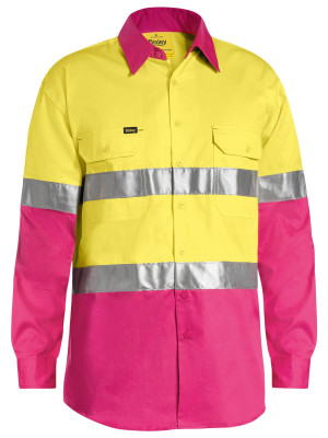 Taped Hi Vis Cool Lightweight Shirt - Yellow/Pink
