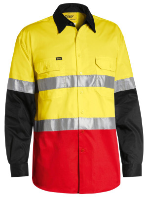 Taped Hi Vis Cool Lightweight Shirt - Yellow/Black/Red