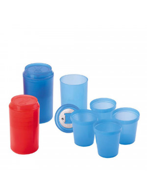 Drinking Bottle with 4pcs Min Cup Inside with Bottle Opener