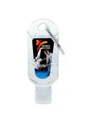 60mL Hand Sanitiser with Carabiner - 75% ethyl-alcohol
