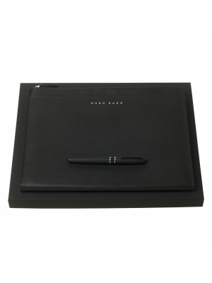 Set Stripe Soft Black (fountain Pen & Conference Folder A4)