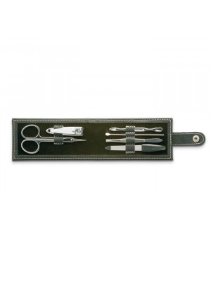 6 Tool Manicure Set In Leather Pouch - Rectangle