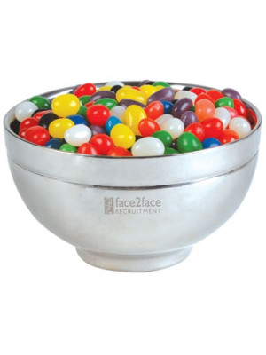 Assorted Colour Jelly Beans In Stainless Steel Bowl