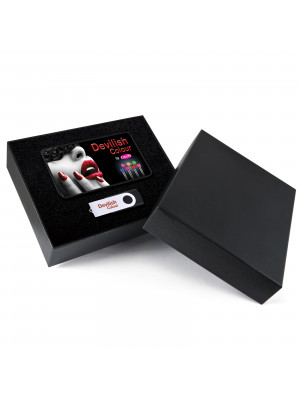 Superior Gift Set - Vivid Light Up Power Bank, Swivel Flash Drive