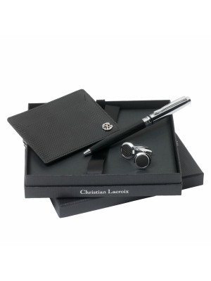 Set Christian Lacroix Black (ballpoint Pen, Card Holder & Cufflinks)