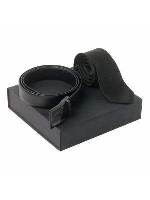 Set Textum Black (belt & Silk Tie)
