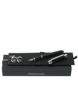 Set Christian Lacroix Black (fountain Pen & Cufflinks)