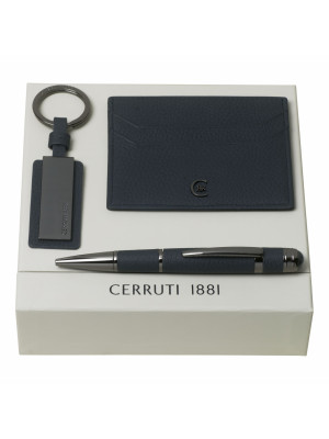 Set Cerruti 1881 Dark Blue (ballpoint Pen, Key Ring & Card Holder)