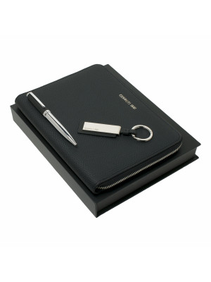 Set Hamilton Black (ballpoint Pen, Conference Folder A5 & Key Ring)