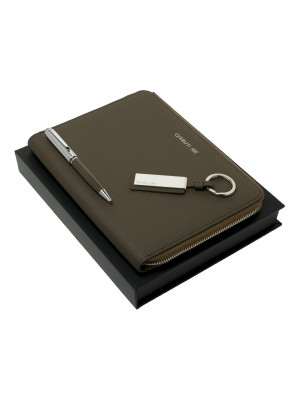 Set Cerruti 1881 Taupe (ballpoint Pen, Conference Folder A5 & Key Ring)
