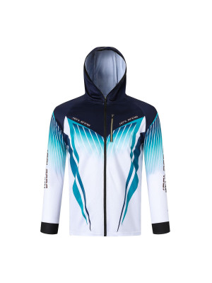 Men's 100% Polyester Sublimated Fishing Hooded Jacket