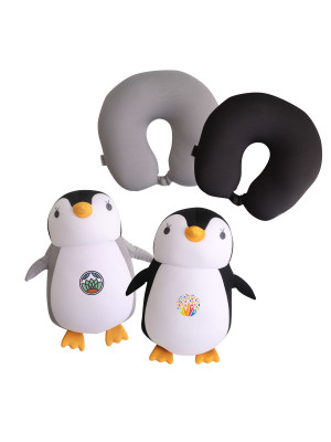 Penguin Shaped 2 In 1 Travel Pillow