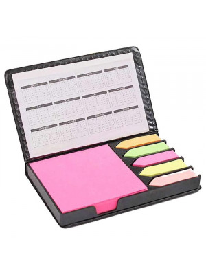 Square PU Leather Case Of Sticky Notes With Calendar