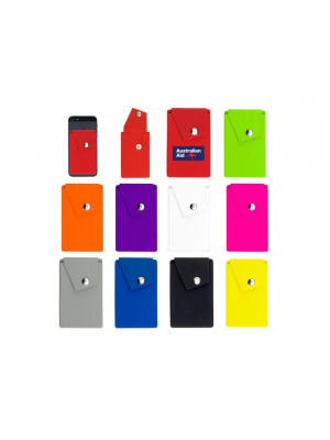 Button Silicone Phone Wallet With Stand