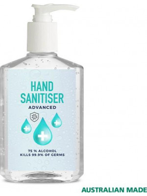 Hand Sanitiser 250ml Rectangle Bottle Made In Australia