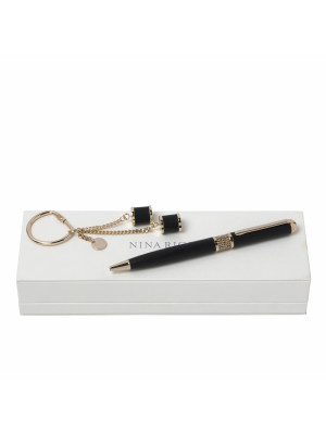 Set Nina Ricci Noir (ballpoint Pen & Key Ring)