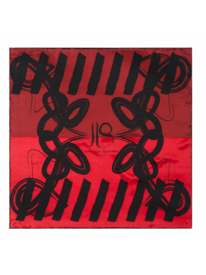 Silk Scarf Reflection Red