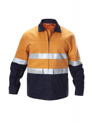 Mens Foundations Hi-Visibility Two Tone Cotton Drill Jacket With Tape
