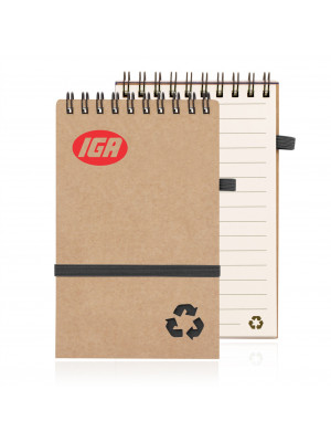 Eco Notepad Recycled Paper Spiral Bound - Natural 