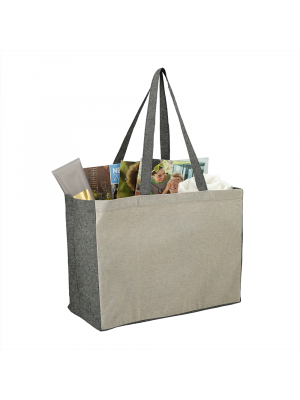 Bullet Recycled Cotton Contrast Side Shopper Tote