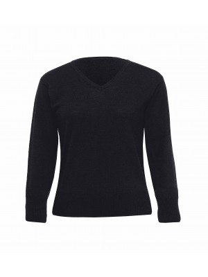 Merino Detailed Vee Pullover - Womens