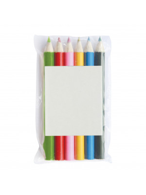 Half Pencils Colouring 6 Pack Pouch