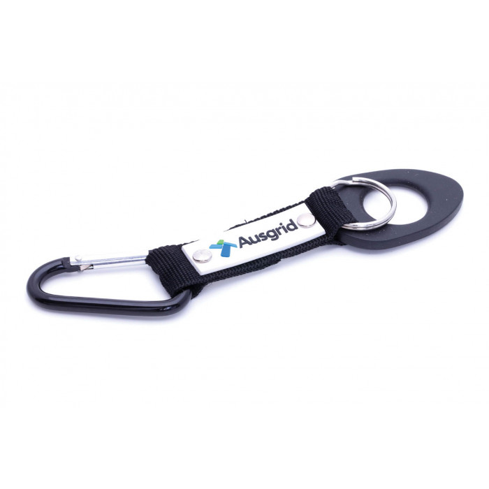 Download Custom Printed Promotional Carabiner Clip With Rubber Bottle Holder - Custom Gear