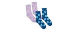 Pixel Knitted Bamboo Crew Socks - Set of 2